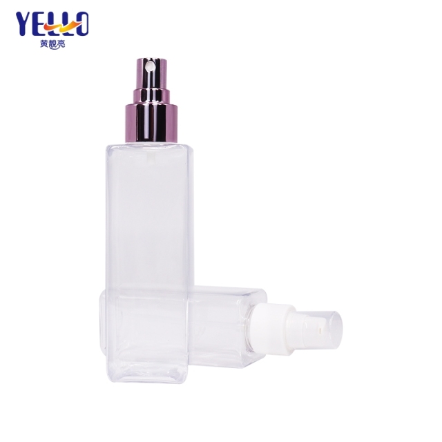 6 OZ 4 OZ Square Empty Clear Plastic Spray Bottles Wholesale For Hair