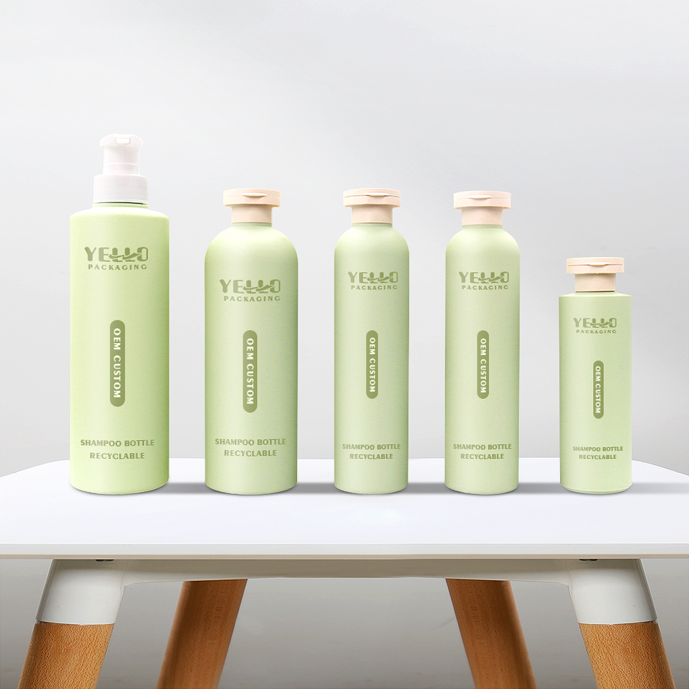 Botella de champú PE suave al tacto