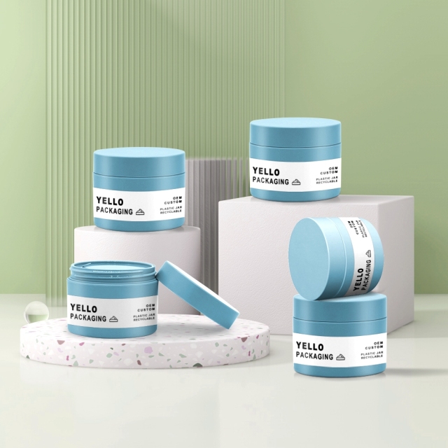 Luxury White Brown 250Ml Pp Plastic Cosmetic Jars With Lids Wholesale