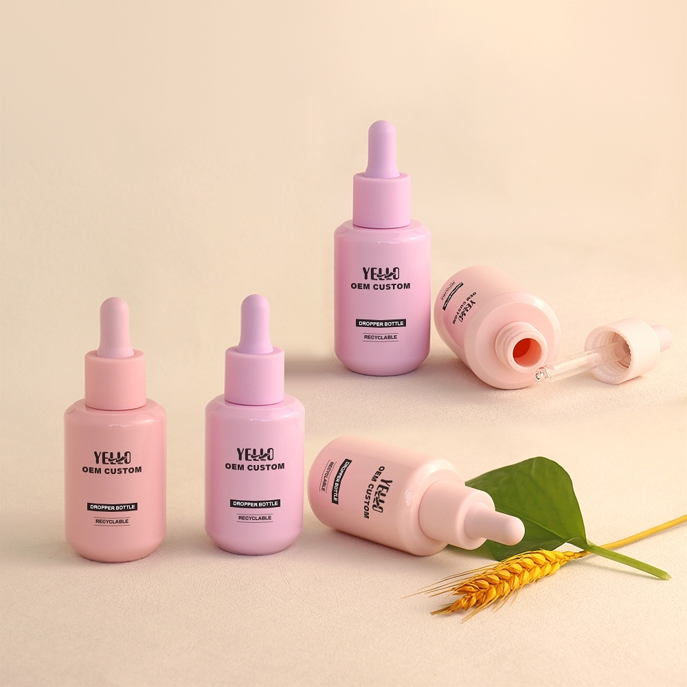 30Ml Boston Round Hair Oil Cosmetic Dropper Serum Bottles With Pipette