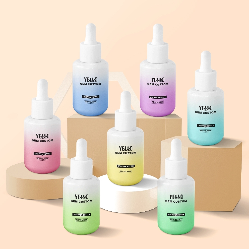 30Ml Boston Round Hair Oil Cosmetic Dropper Serum Bottles With Pipette