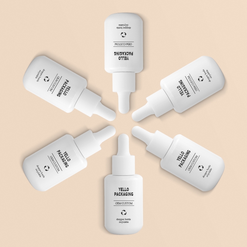 30Ml Boston Round Hair Oil Cosmetic Dropper Serum Bottles With Pipette