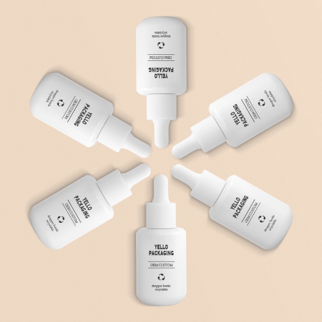 30Ml Boston Round Hair Oil Cosmetic Dropper Serum Bottles With Pipette