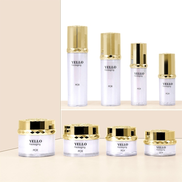 Elegant Double Wall Acrylic Lotion Cream Bottle And Cosmetic Jar