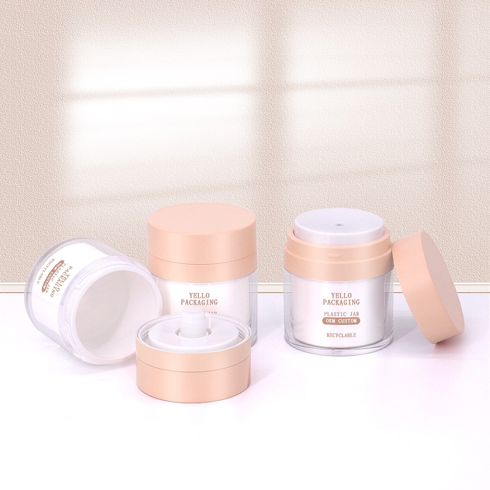 Pink Refillable Replaceable 50Ml Airless Pump Jar For Cream