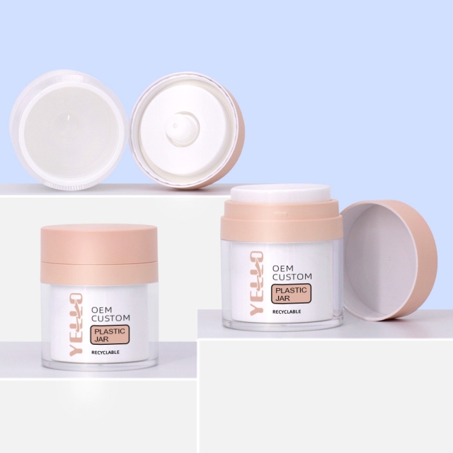 Pink Refillable Replaceable 50Ml Airless Pump Jar For Cream