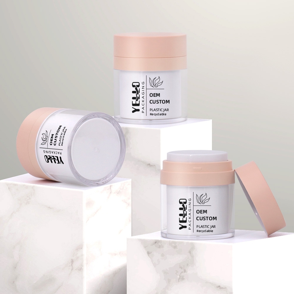 Pink Refillable Replaceable 50Ml Airless Pump Jar For Cream