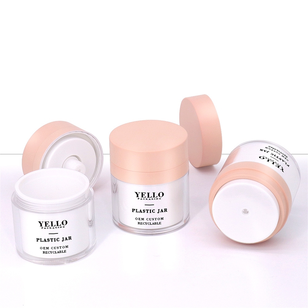 Pink Refillable Replaceable 50Ml Airless Pump Jar For Cream