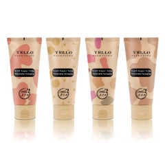 Custom Round Brown Cosmetic Kraft Paper Squeeze Tube Packaging