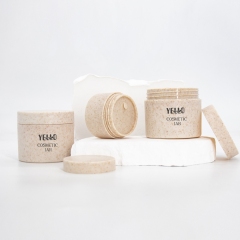 Empty Eco friendly Wheat Straw Cosmetic Cream Pots Jar Containers With Lids