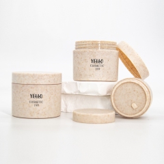 Empty Eco friendly Wheat Straw Cosmetic Cream Pots Jar Containers With Lids