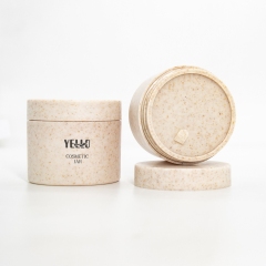 Empty Eco friendly Wheat Straw Cosmetic Cream Pots Jar Containers With Lids