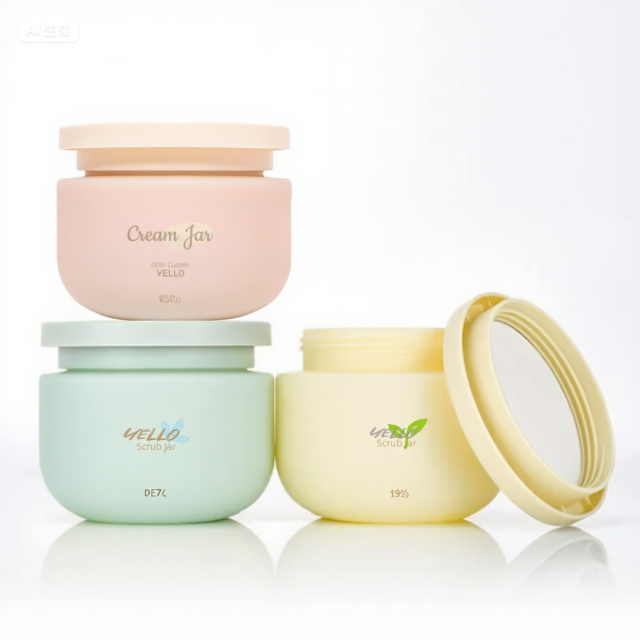 Eco Friendly Empty Round Matte Container 8Oz 250Ml Plastic Cosmetic Butter Jar With Screw Cap for Body Scrub