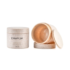 Empty Eco friendly Wheat Straw Cosmetic Cream Pots Jar Containers With Lids