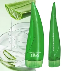 Unique Shape PETG Empty Shampoo Bottles 250ml Green Color With Flip Cap