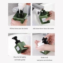 450ml Plastic Amber Square Shampoo Bottles , Empty Body Wash Shower Gel Bottle