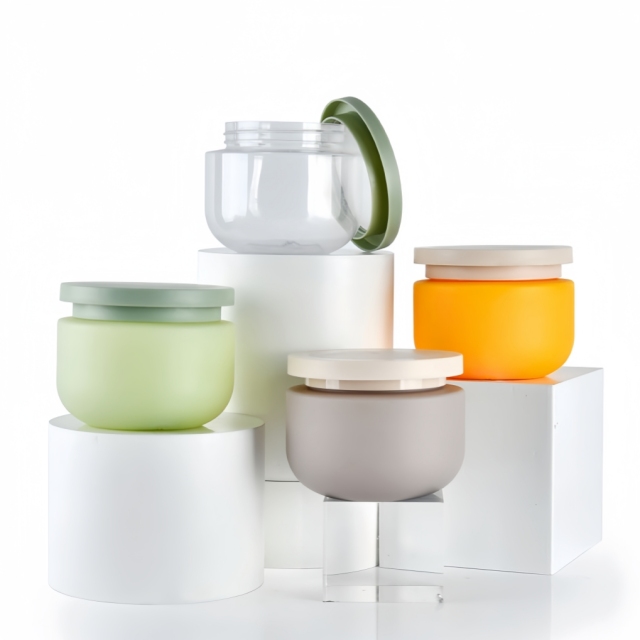 Eco Friendly Empty Round Matte Container 8Oz 250Ml Plastic Cosmetic Butter Jar With Screw Cap for Body Scrub