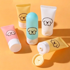 Customized Logo PE 50ml 30ml Squeezable Plastic Cosmetic Bottles Leak-Proof Dispenser for Hand Cream Travel Shampoo Conditioner