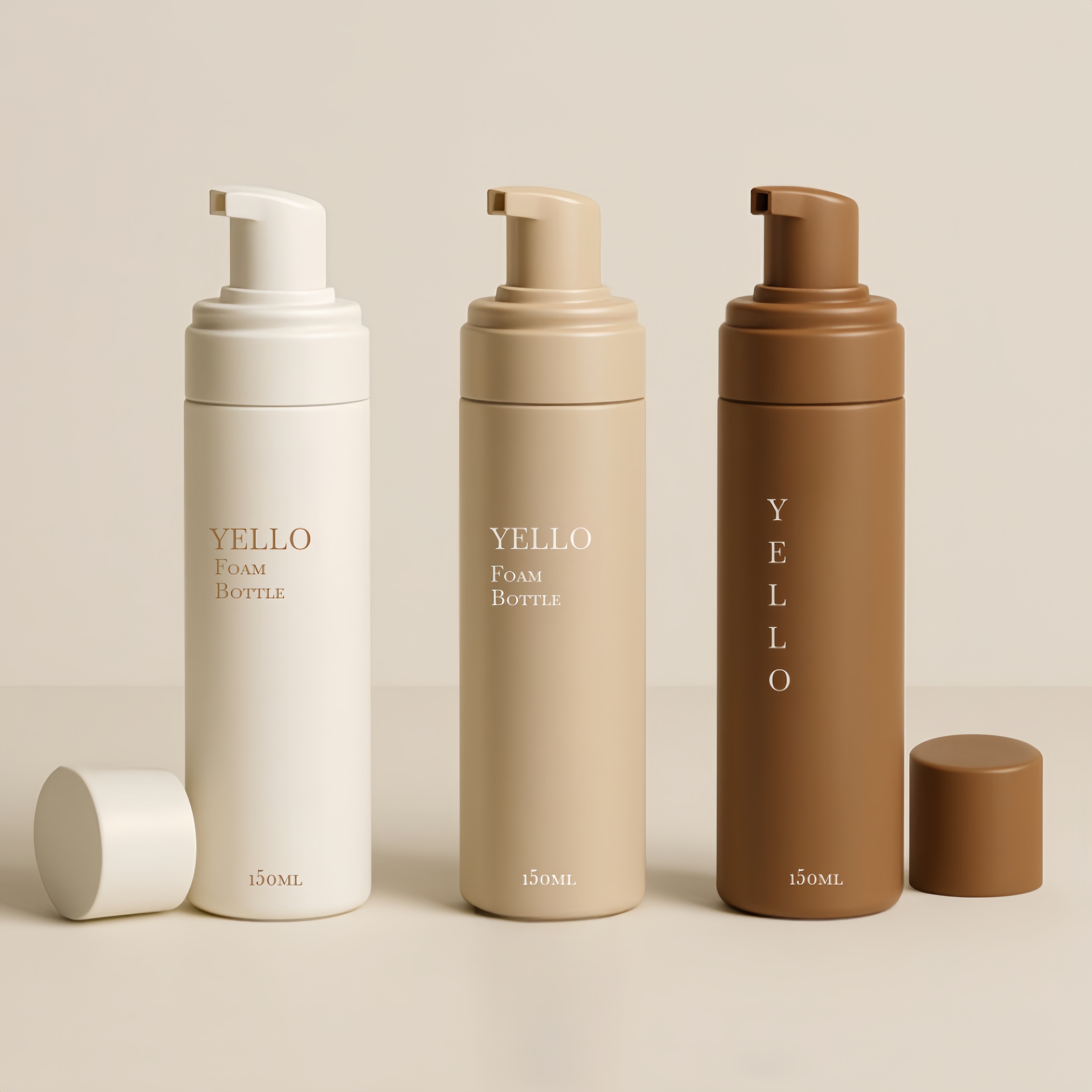 OEM Luxury 100ml 120ml 150ml 180ml Foaming Mousse Foam Plastic Pump Bottles for Cosmetic Facial Washing Self Tanning Packaging