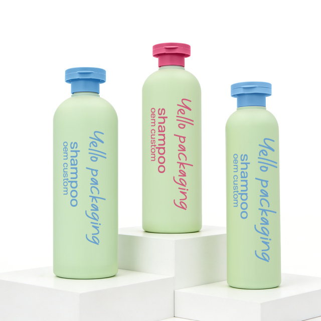 Leak-proof Empty Round Soft Squeeze Plastic 200ml 250ml 400ml 500ml Pump Bottles for Shampoo Body Lotion Conditioner Shower Gel