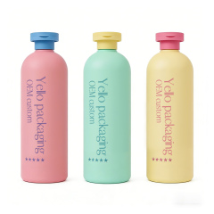 Leak-proof Empty Round Soft Squeeze Plastic 200ml 250ml 400ml 500ml Pump Bottles for Shampoo Body Lotion Conditioner Shower Gel