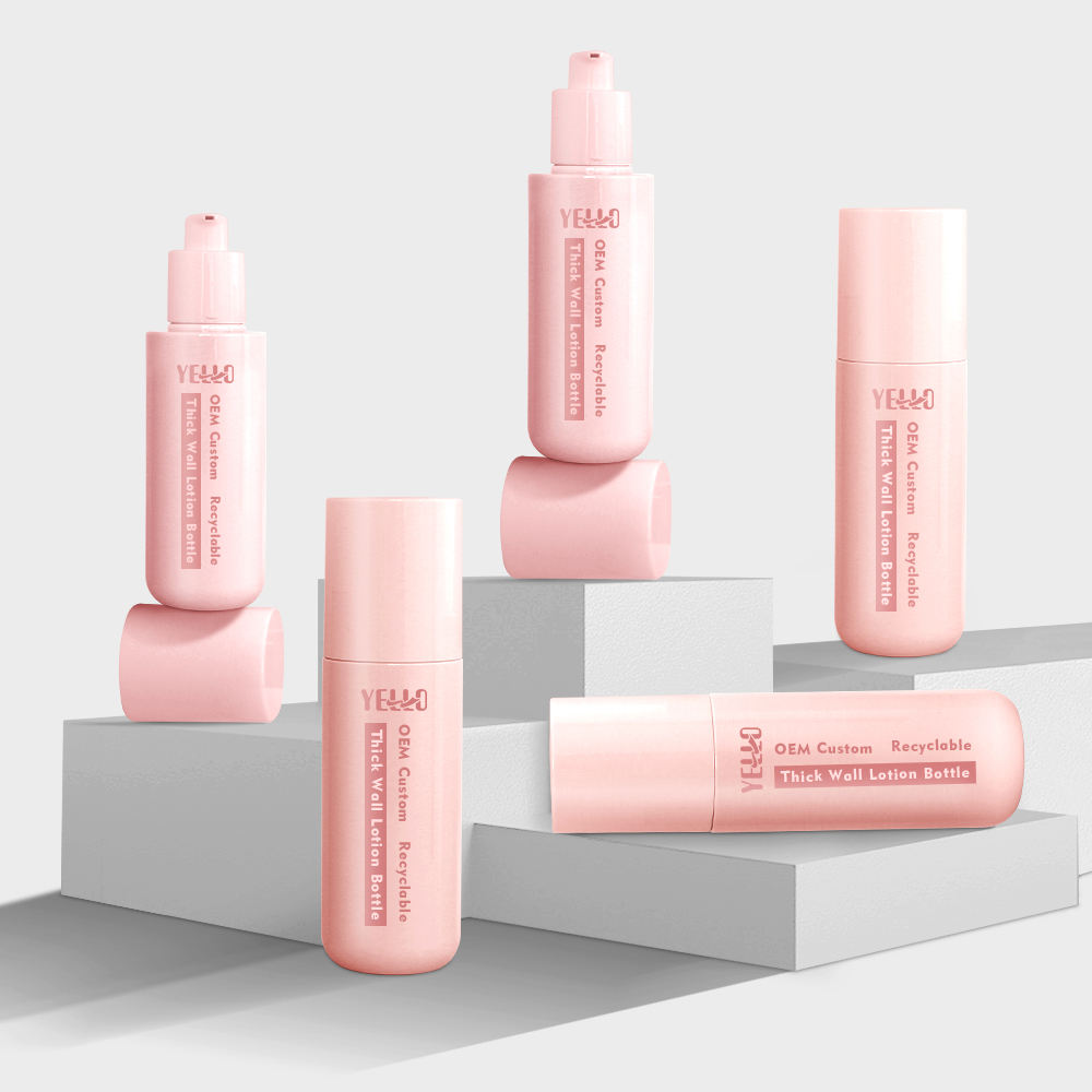 Botellas de loción bastante plásticas en blanco rosadas translúcidas vacías con bomba