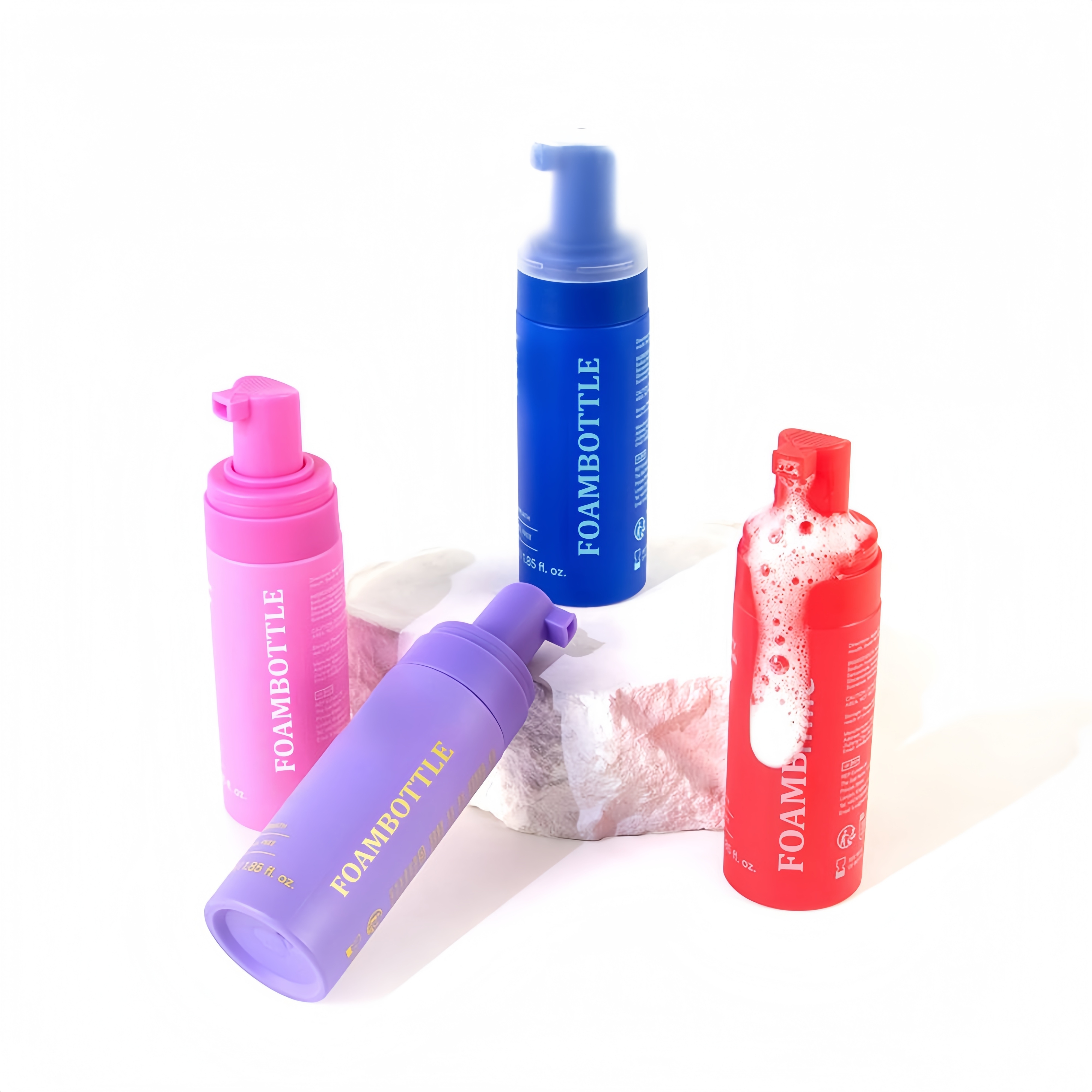 OEM Luxury 100ml 120ml 150ml 180ml Foaming Mousse Foam Plastic Pump Bottles for Cosmetic Facial Washing Self Tanning Packaging