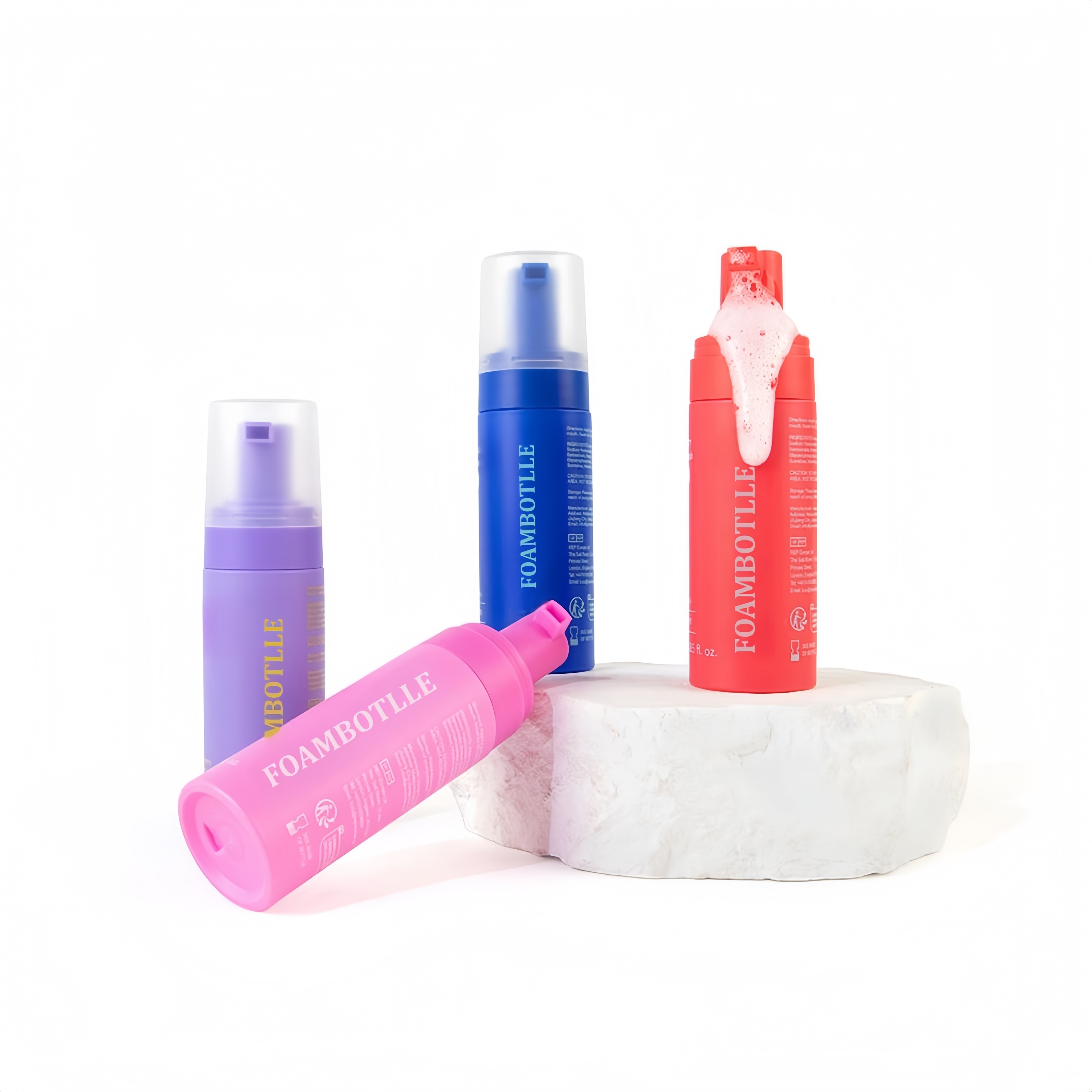 OEM Luxury 100ml 120ml 150ml 180ml Foaming Mousse Foam Plastic Pump Bottles for Cosmetic Facial Washing Self Tanning Packaging