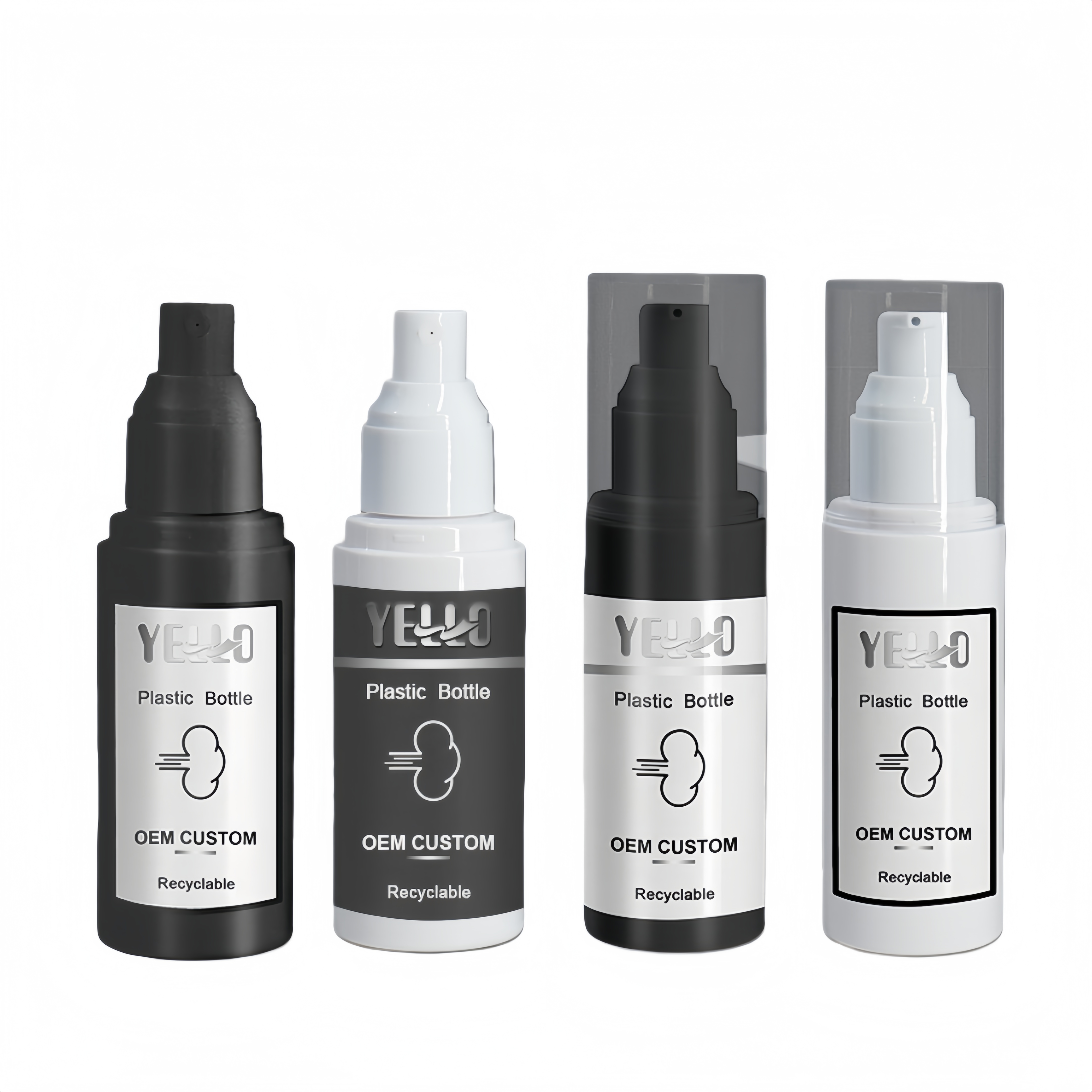 Custom Empty White Black Pink PET Plastic Hair Body Face Cosmetic Fine Mist Pump Spray Bottle 30ml 50ml 60ml 100ml 120ml 150ml