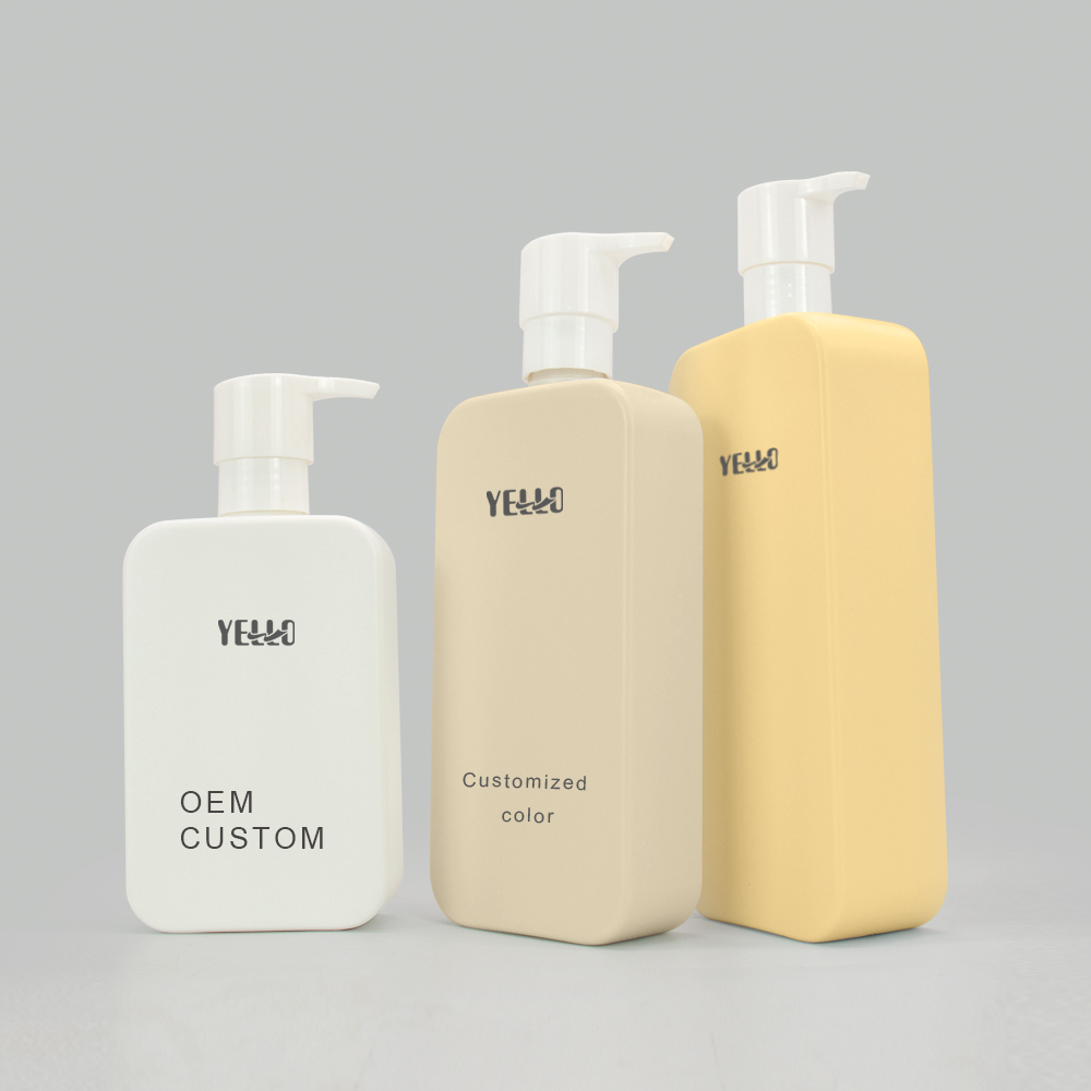 Luxury Empty Plastic 250ml 350ml 500ml Custom Rectangular Square Body Wash Lotion Shampoo and Conditioner Bottles