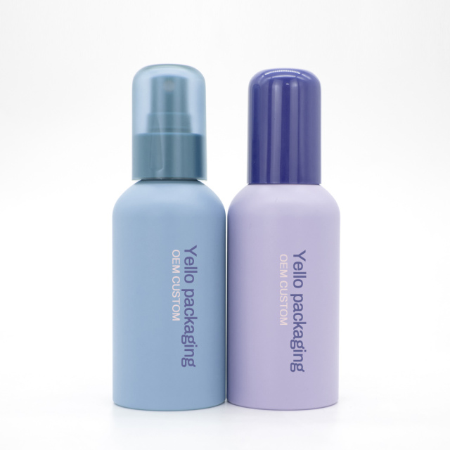 Custom Refillable Round Empty Plastic Body Mist Spray Bottle 100ml 120ml Luxury Cosmetic Packaging for Hair Facial Toner