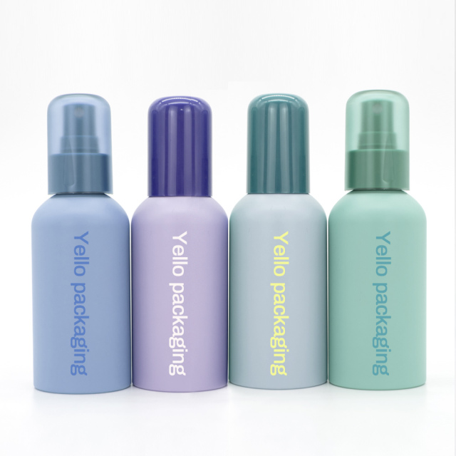 Custom Refillable Round Empty Plastic Body Mist Spray Bottle 100ml 120ml Luxury Cosmetic Packaging for Hair Facial Toner