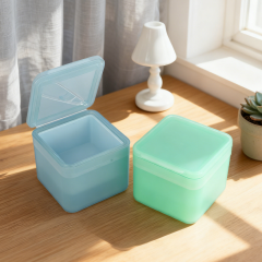 Custom 300ml PP Plastic Cosmetic Facial Toner Cotton Pad Jar Storage Box Skincare Container with Tweezers and Flip Lid