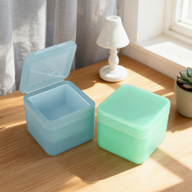 Custom 300ml PP Plastic Cosmetic Facial Toner Cotton Pad Jar Storage Box Skincare Container with Tweezers and Flip Lid