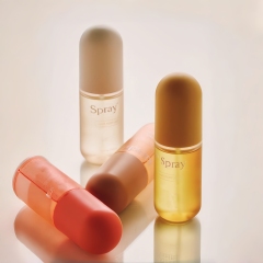 Luxury PET Plastic Cosmetic Pump Packaging Bottle Custom Pill Capsule Shaped Body Fine Mist Spray Bottles