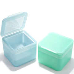 Custom 300ml PP Plastic Cosmetic Facial Toner Cotton Pad Jar Storage Box Skincare Container with Tweezers and Flip Lid