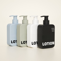 Luxury Empty Plastic 250ml 350ml 500ml Custom Rectangular Square Body Wash Lotion Shampoo and Conditioner Bottles