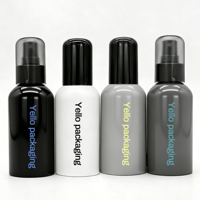 Custom Refillable Round Empty Plastic Body Mist Spray Bottle 100ml 120ml Luxury Cosmetic Packaging for Hair Facial Toner