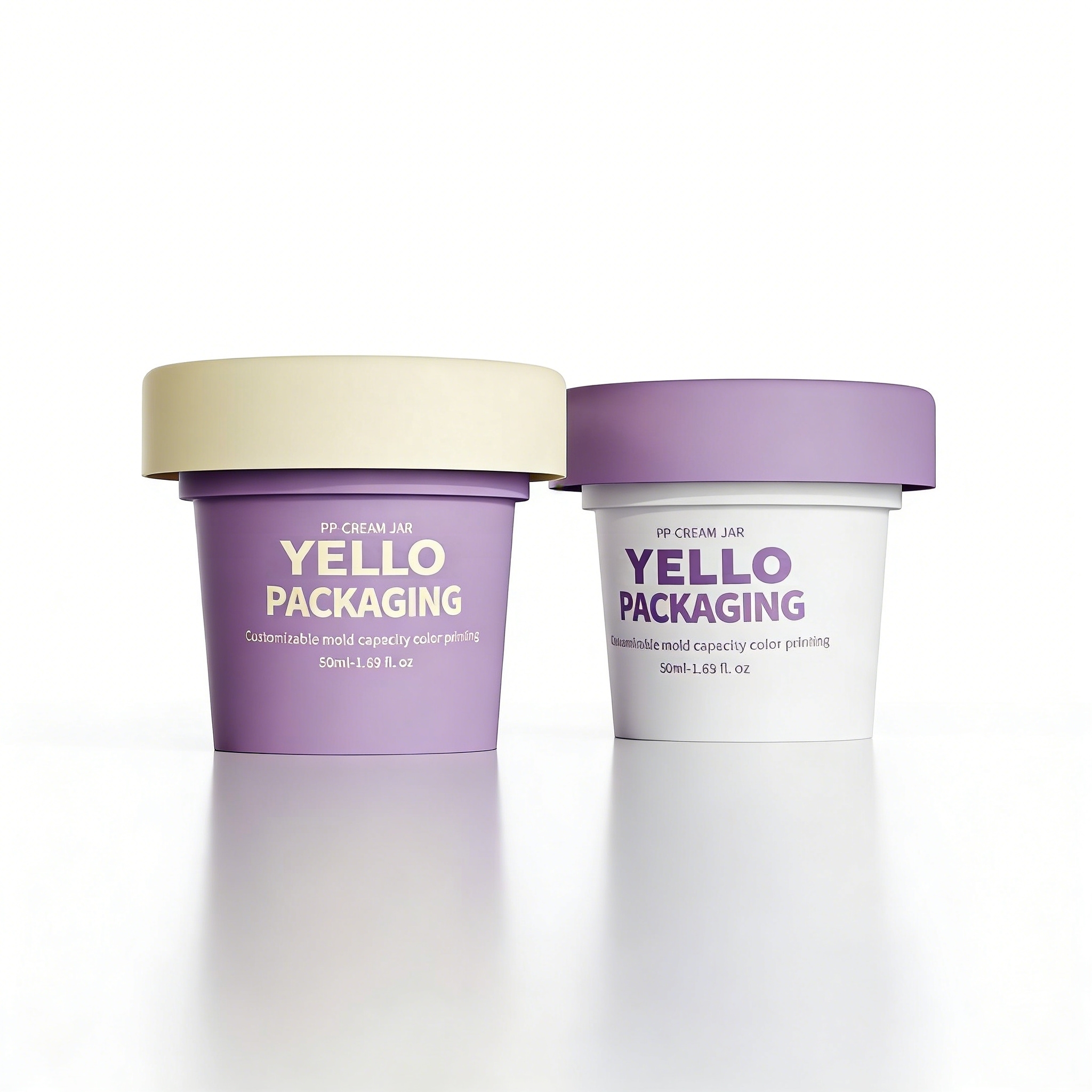 Wholesale Eco Friendly Cosmetic Jars 50g 100g 200g 250g Frosted Plastic Cosmetic Ice Cream Containers Packaging
