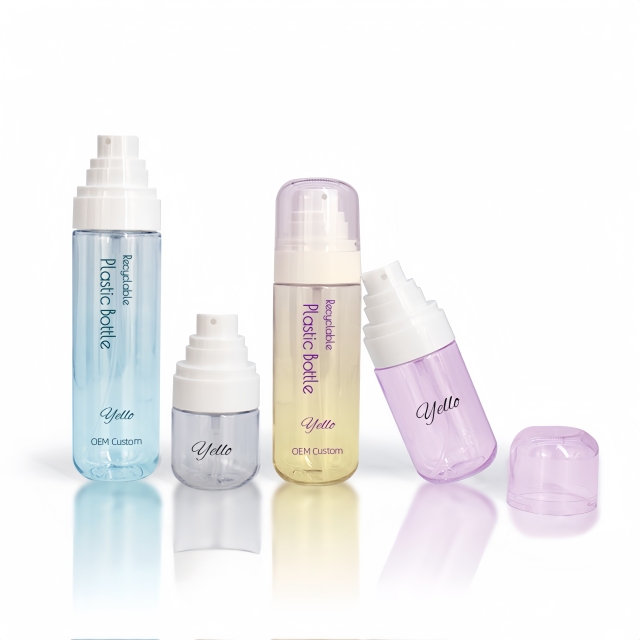 PET Luxury Refillable 30ml 50ml 80ml 100ml Fine Mist Cosmetic Spray Bottle for Facial Toner Hair Body Skincare Packaging