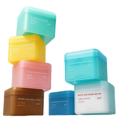 Custom 300ml PP Plastic Cosmetic Facial Toner Cotton Pad Jar Storage Box Skincare Container with Tweezers and Flip Lid