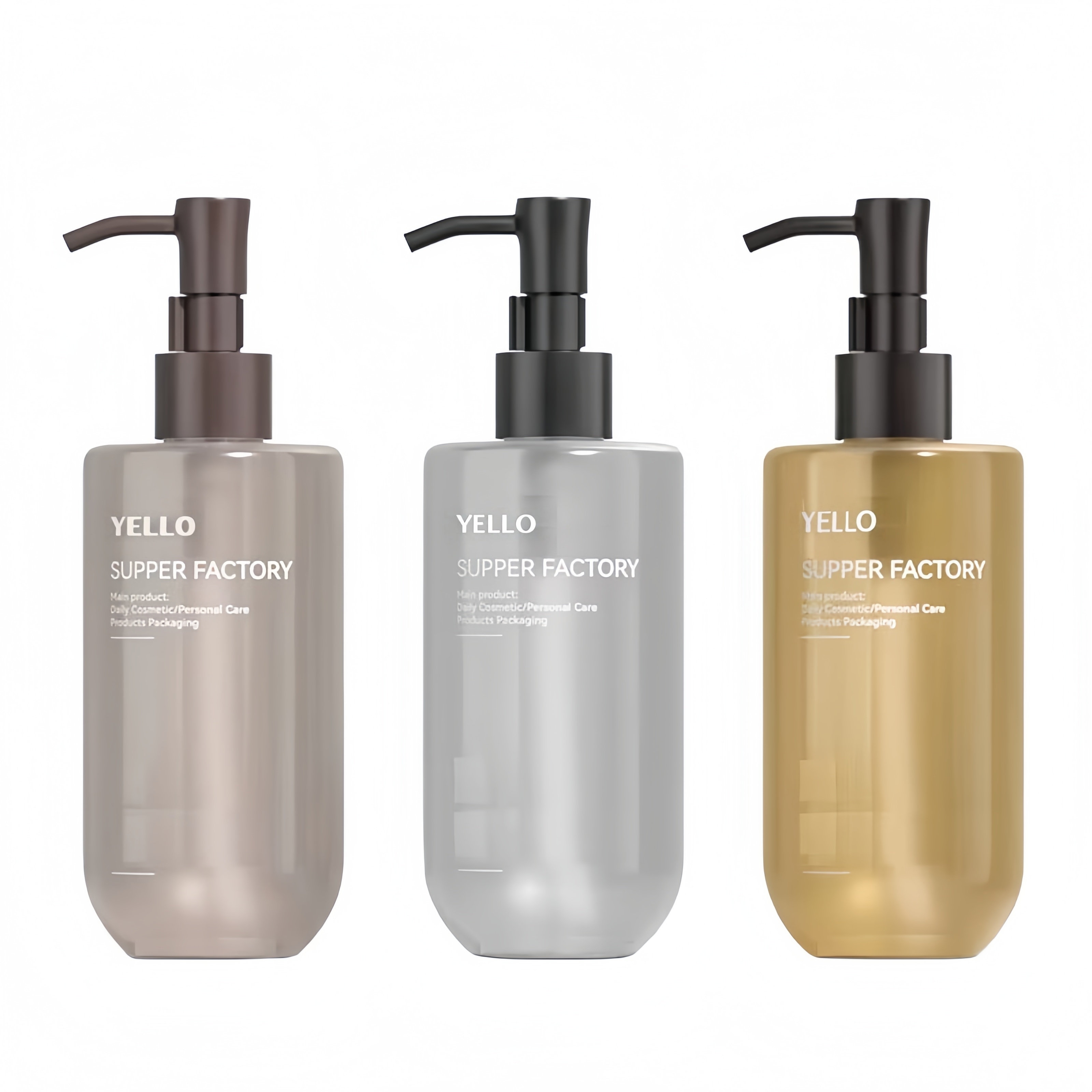 Plastic Bottles Oval Round Bottom Body Oil Bottle Frosted Pink Rose Water Toner Bottle With Round Ball Cap for Shampoo Shower