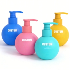 Unique Round Lash Shampoo Pump Bottle 500ml Empty White Body Wash Lotion Pump Bottles