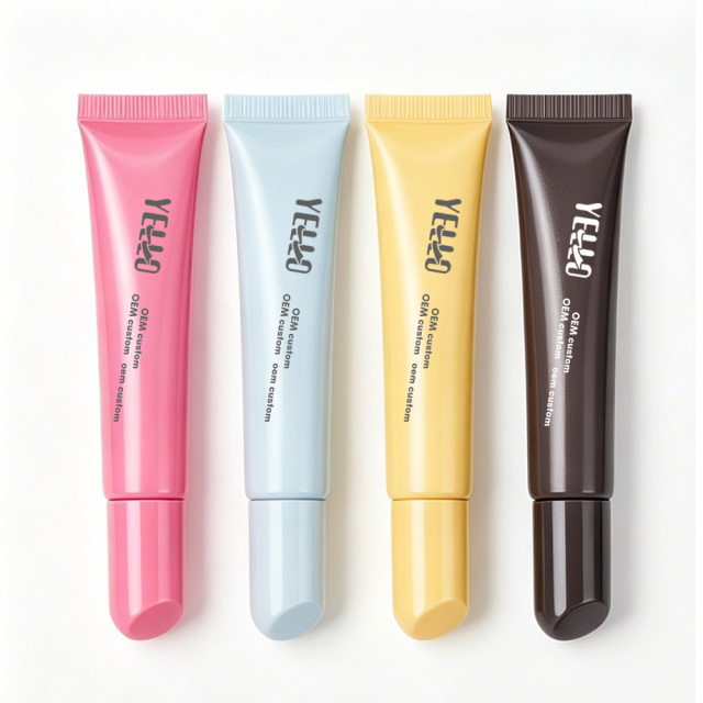 Beauty Customized Logo Cosmetic Plastic PE Squeeze Lipstick Tubes Packaging for Personal Brand Eye Cream Lotion Serum