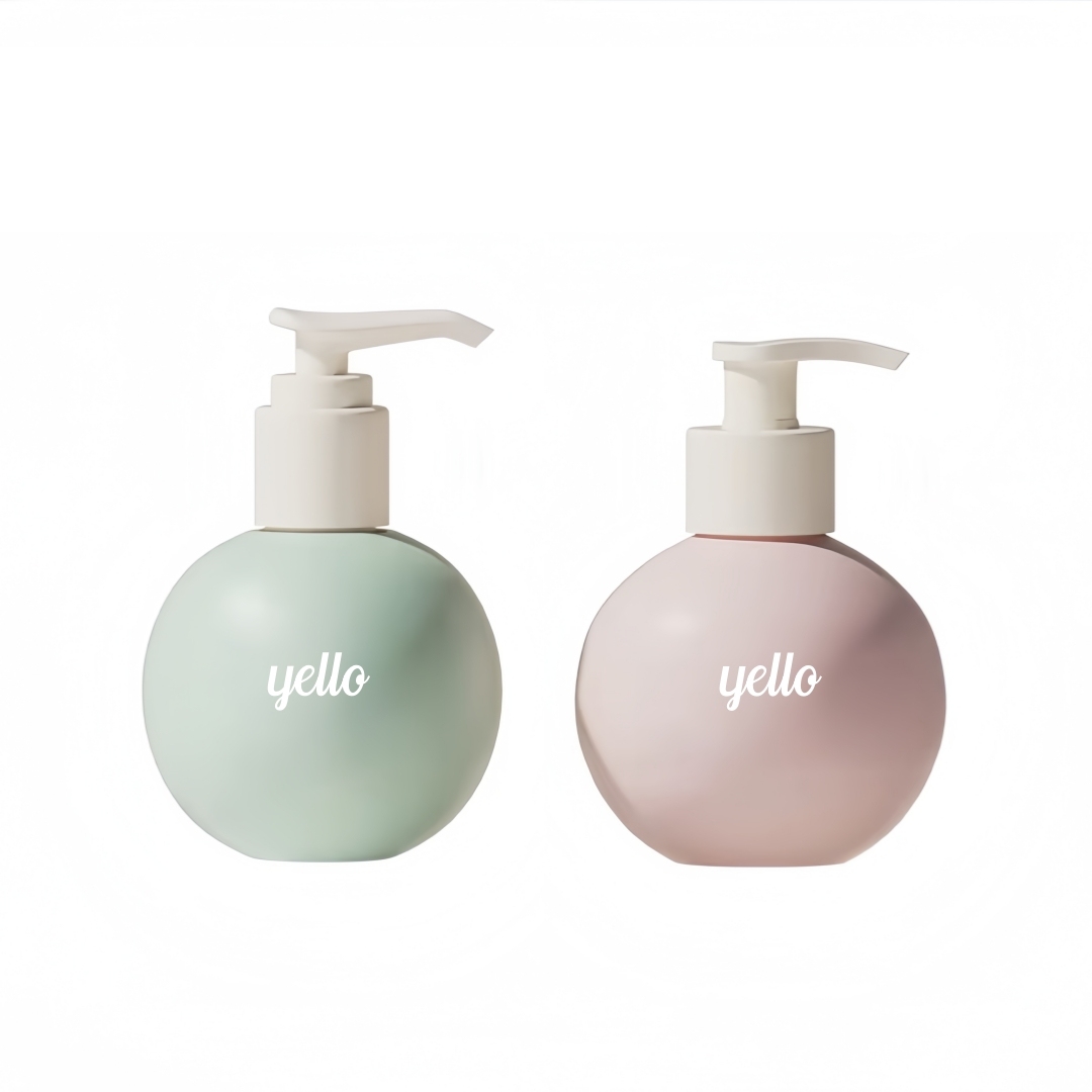 Unique Round Lash Shampoo Pump Bottle 500ml Empty White Body Wash Lotion Pump Bottles
