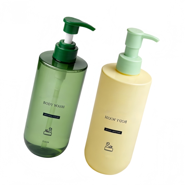 Plastic Bottles Oval Round Bottom Body Oil Bottle Frosted Pink Rose Water Toner Bottle With Round Ball Cap for Shampoo Shower
