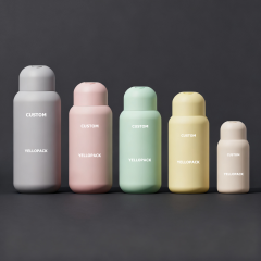 High End Round HDPE Matte Shower Gel Hair Conditioner Plastic Shampoo Bottle with Round Disc Cap
