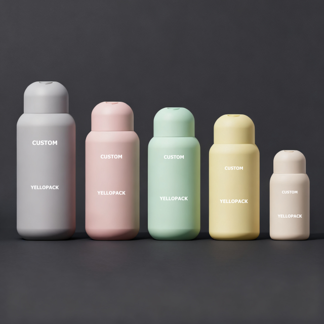 High End Round HDPE Matte Shower Gel Hair Conditioner Plastic Shampoo Bottle with Round Disc Cap