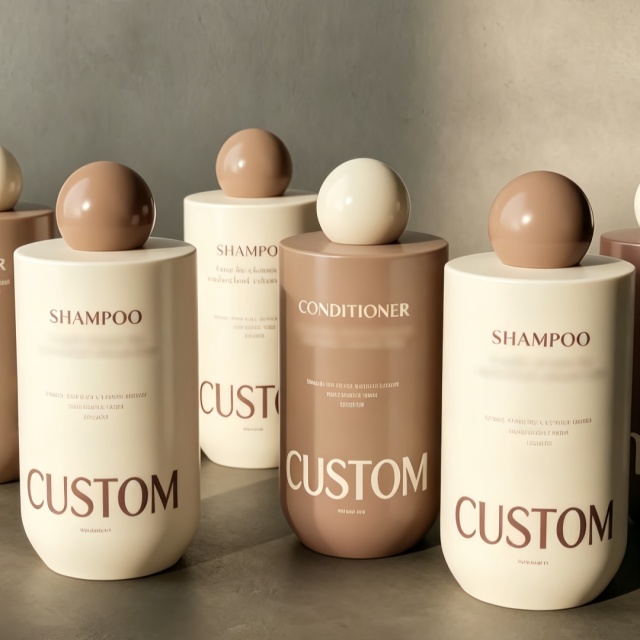 Plastic Bottles Oval Round Bottom Body Oil Bottle Frosted Pink Rose Water Toner Bottle With Round Ball Cap for Shampoo Shower