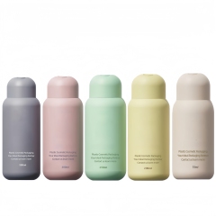 High End Round HDPE Matte Shower Gel Hair Conditioner Plastic Shampoo Bottle with Round Disc Cap